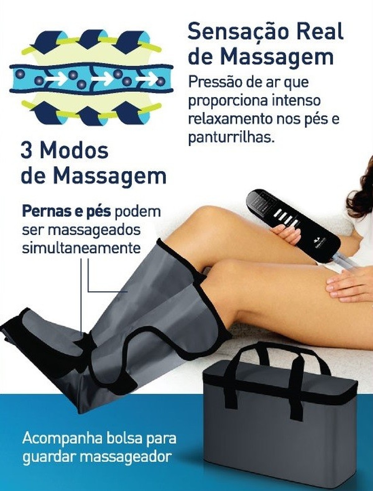 Foto do produto Massageador para Pernas e Pés F10 Air Massage - Relaxmedic