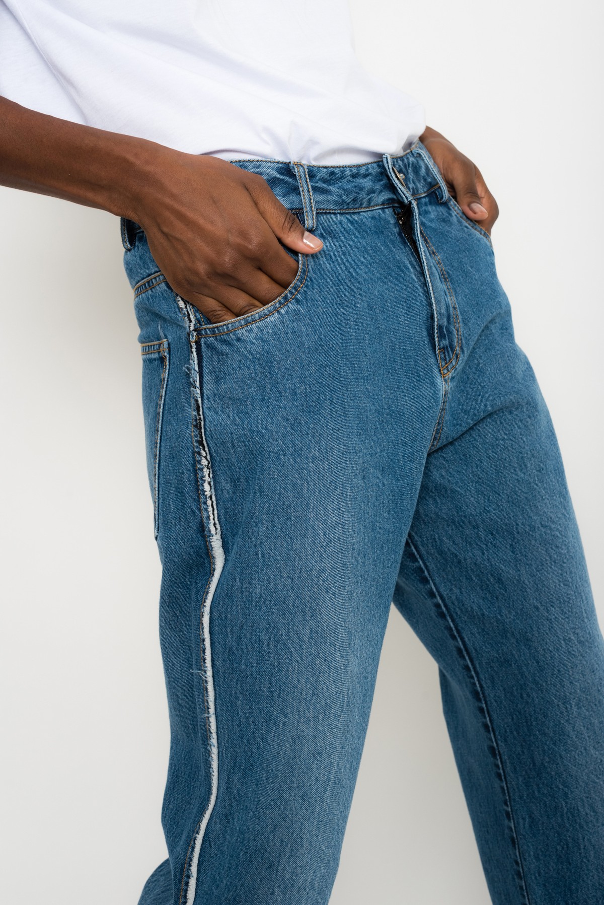 calça five-pockets em jeans ecológico | eco denim five-pocket pants