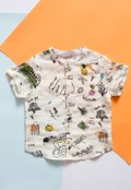Camisa Masculina Infantil com Colarinho - Estampa Exclusiva Feira