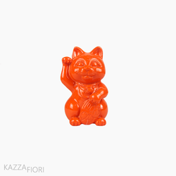 Gato da Sorte Decorativo (Maneki Neko) - Laranja