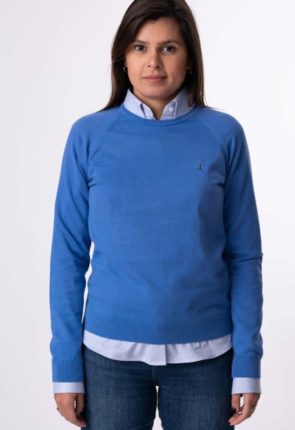 Sweater Feminino Barcelona Gola U 015450 Azul