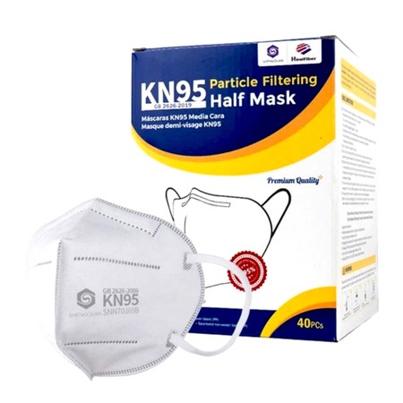 Kit Máscara Descartável Profissional KN95 de Proteção Respiratória - 40 Unidades