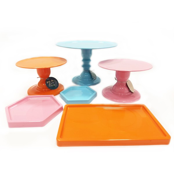 Foto do produto kit boleiras - azul céu, rosa, laranja