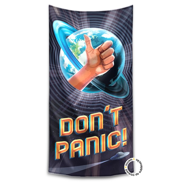 Foto do produto toalha geek - don't panic!