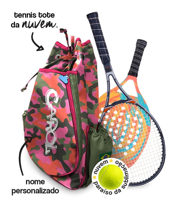 Foto do produto tennis tote raqueteira - camuflagem rosa