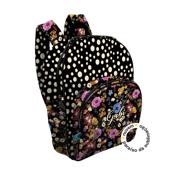 Foto do produto mochila infantil rgb - floral preto
