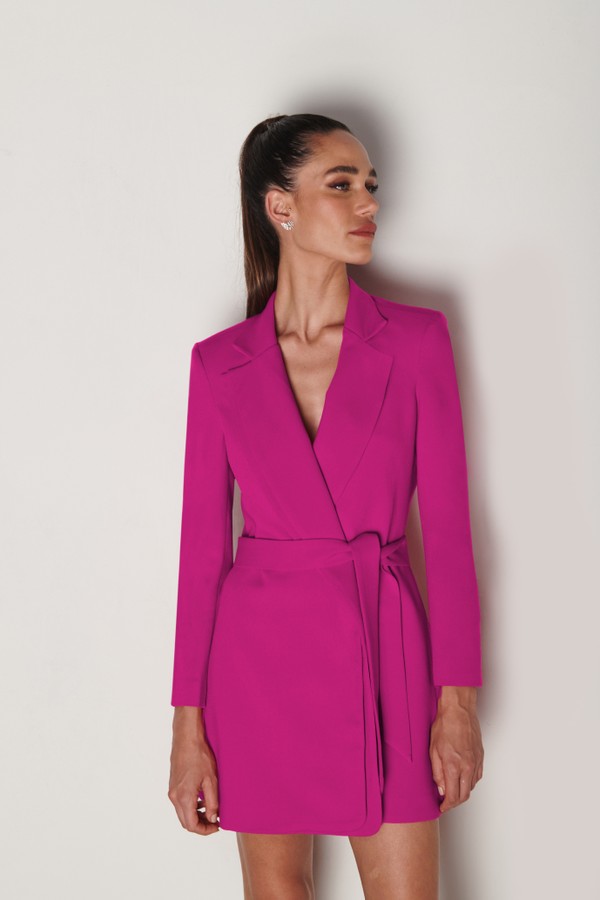 Foto do produto Blazer Vestido Zaha Pink | Zaha Blazer Dress Hot Pink