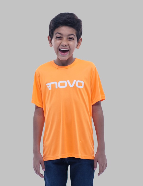 Foto do produto Camiseta Dryfit Laranja Neon Infantil (Unissex)