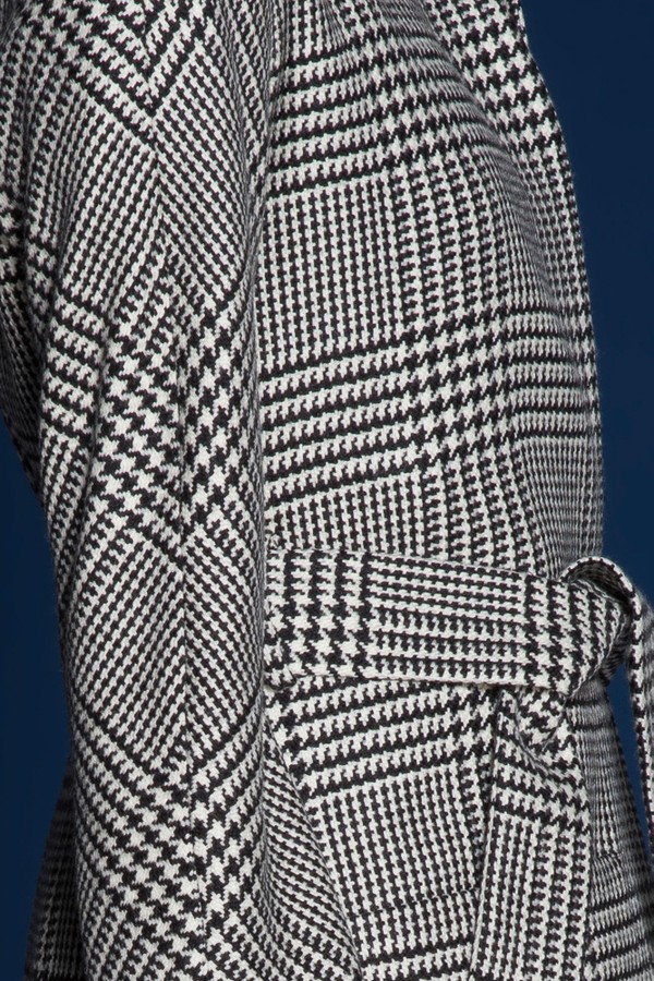 Cappotto lã xadrez Príncipe de Gales Marcia preto e branco