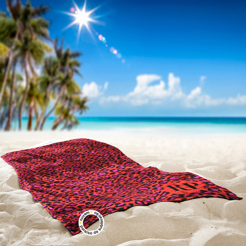 toalha praia coleção animal print colorido