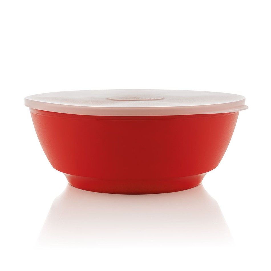 Bowl de Plástico com Tampa 1,8L - Vermelho
