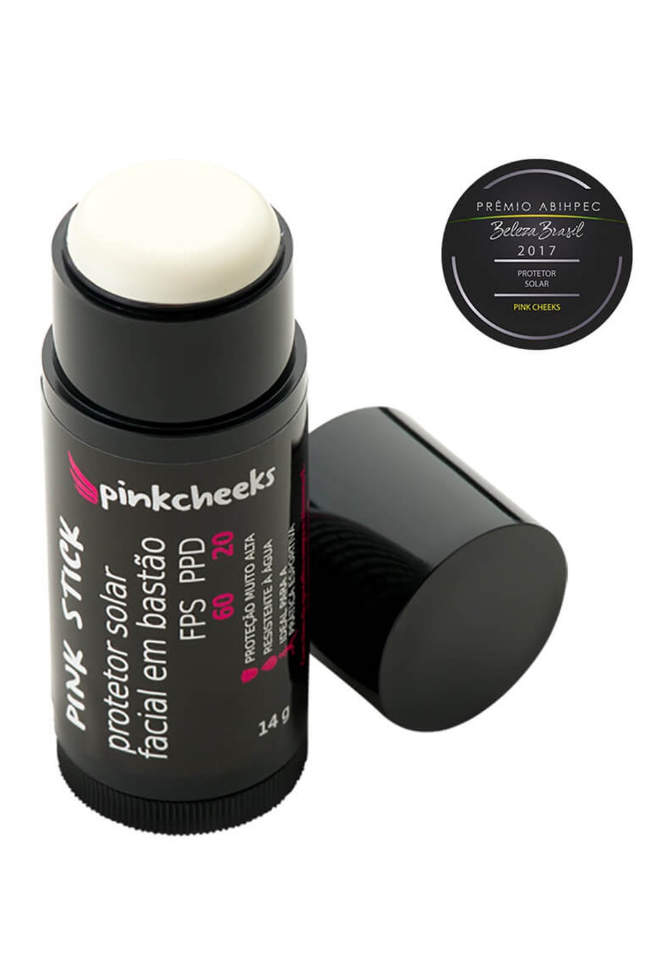 Pink Stick 5Km - Filtro solar Facial de altíssima proteção incolor - FPS 90 PPD 70 - 14g - Pink Cheeks
