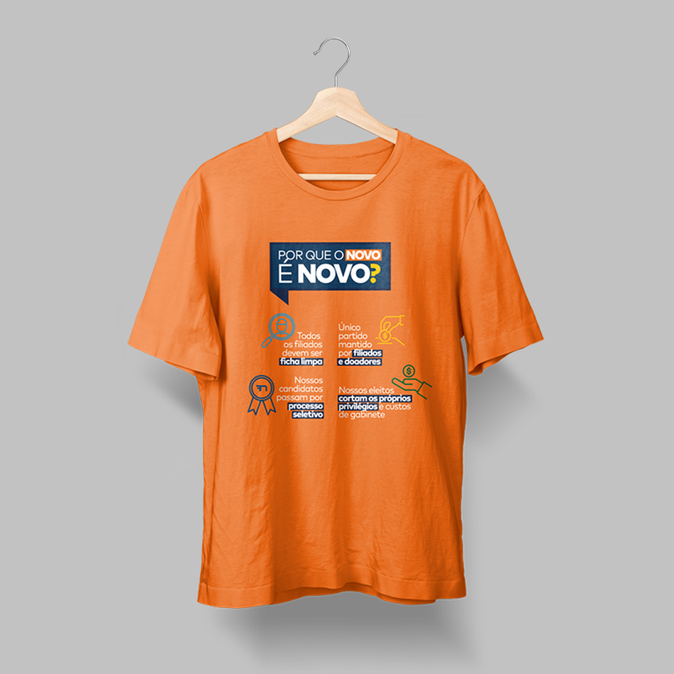 Camiseta Por que o NOVO é Novo? Laranja (Unissex)