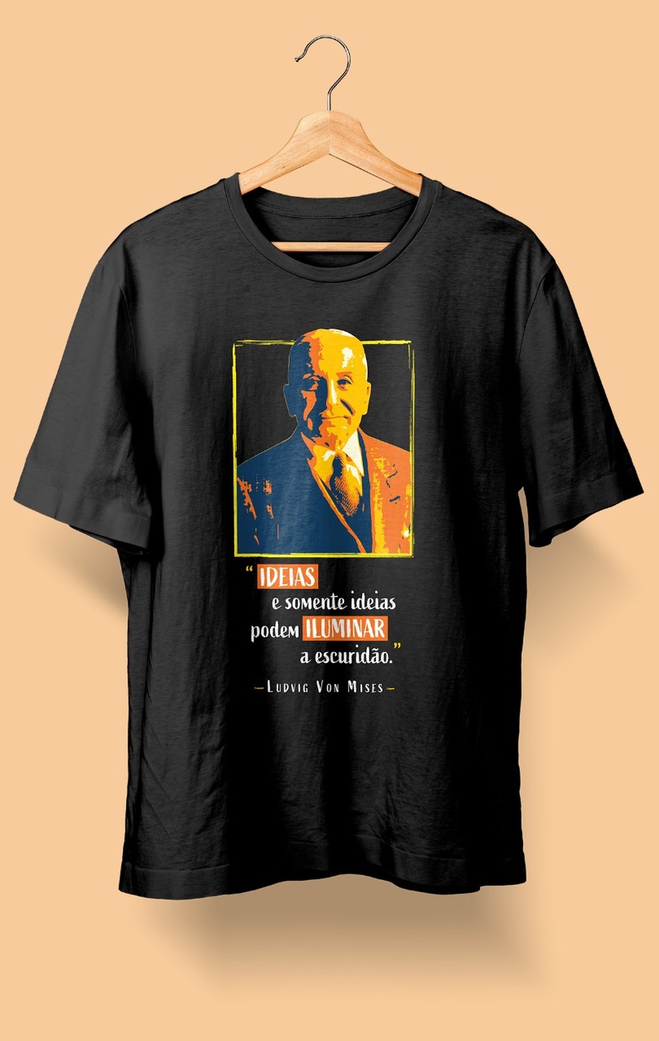 Camiseta Ludwig Von Mises Preta (Masculina)