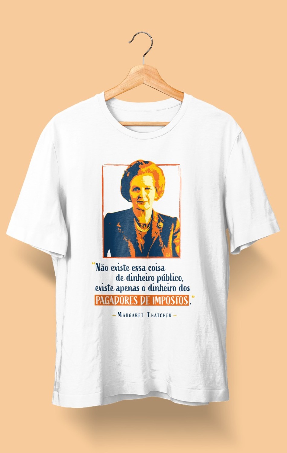Camiseta Margaret Thatcher Branca (Feminina)
