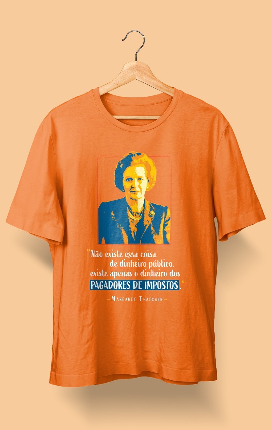 Camiseta Margaret Thatcher Laranja (Masculina)