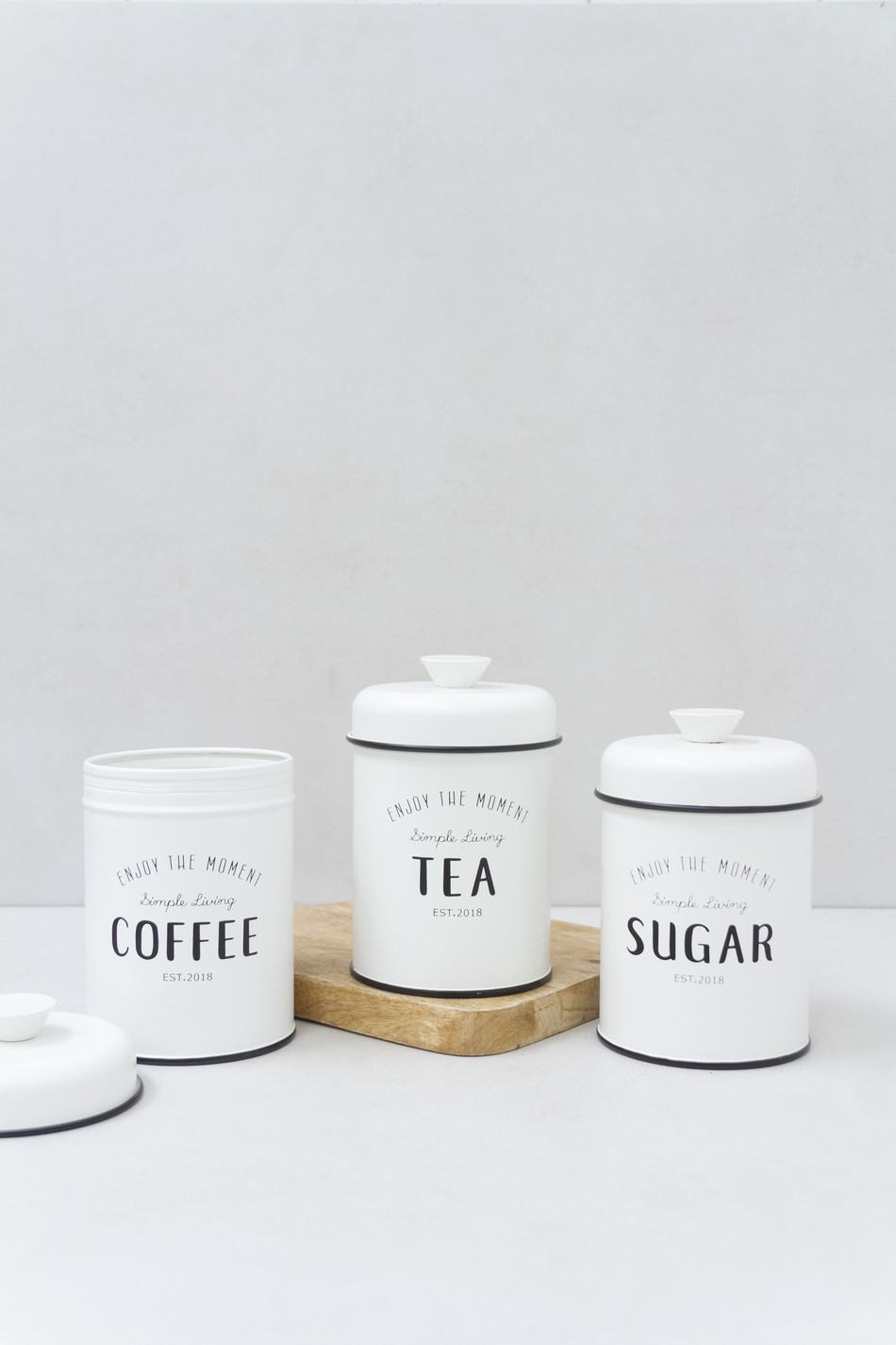 Conjunto de Latas Coffee Tea Sugar
