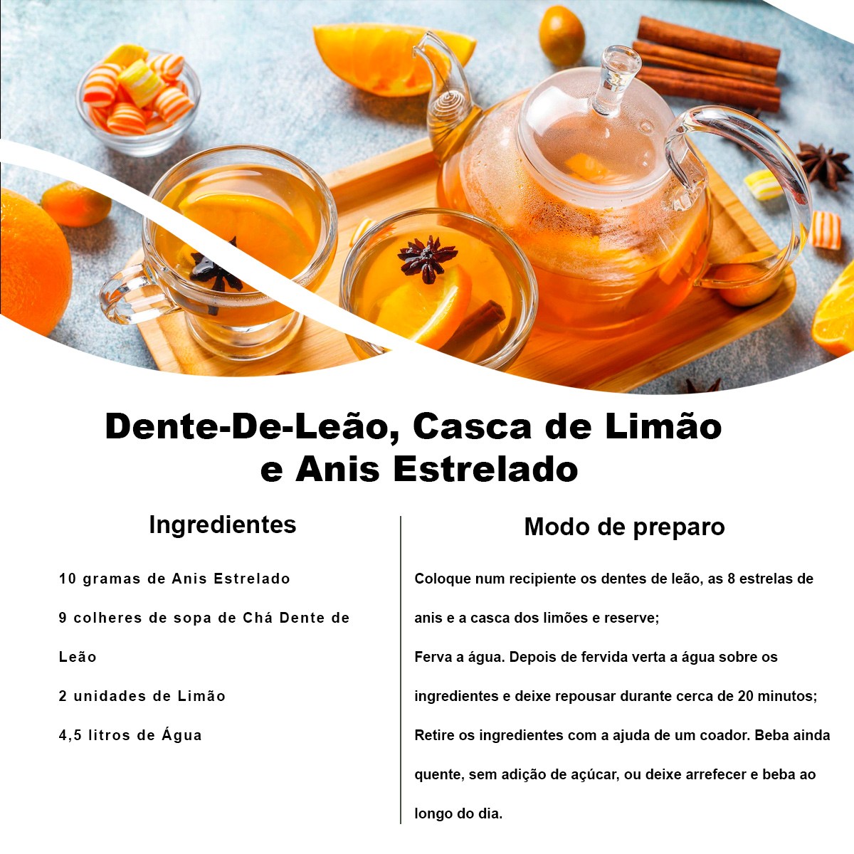 Kit 4 pct Chá de Dente de Leão - Taraxacum Officinale Weber
