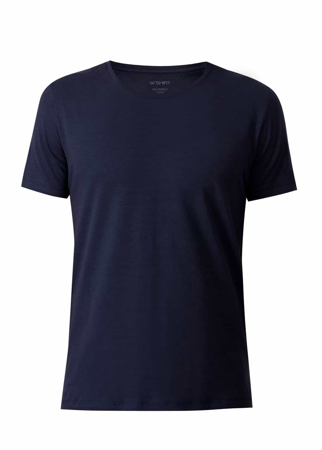 Camiseta Básica Algodão Premium Gola C Azul Marinho