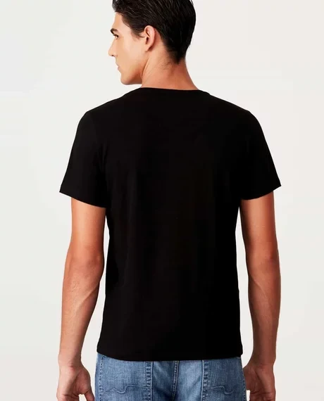 Kit Camiseta Básica Algodão Premium Gola C Preta