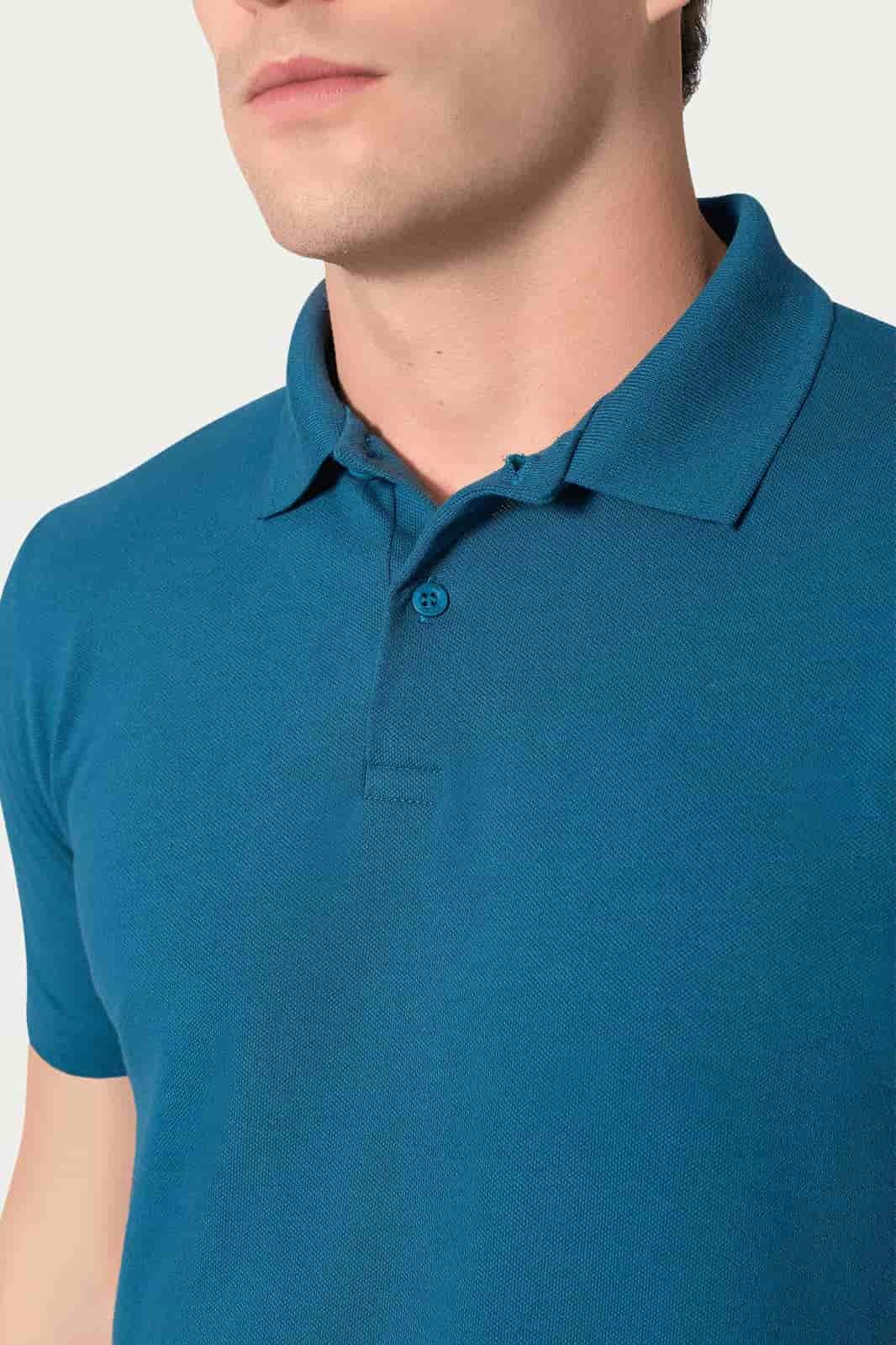 Camisa Masculina Gola Polo Azul Petróleo
