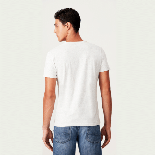 Camiseta Básica Algodão Premium Gola V Branca
