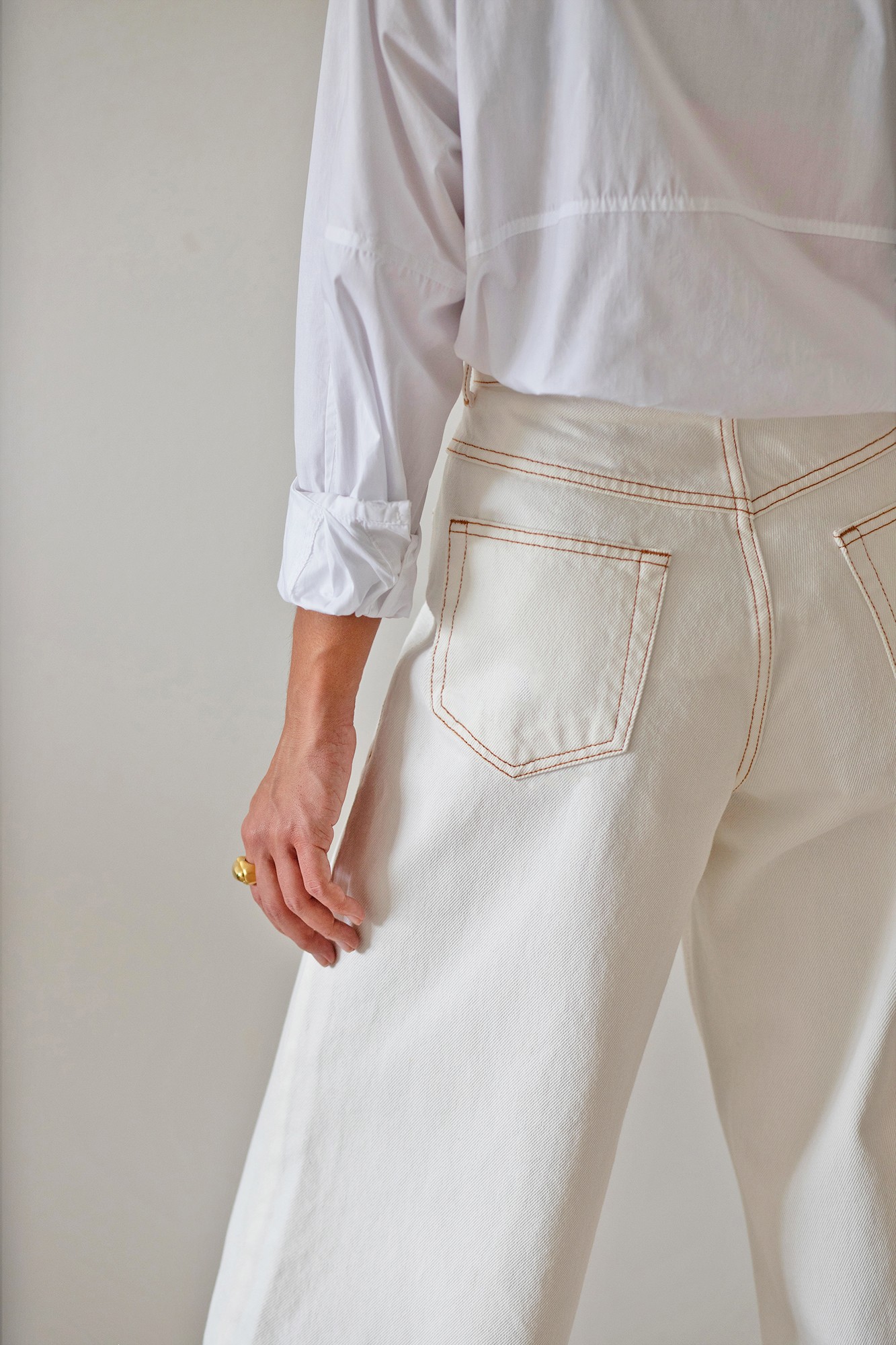Pantalona Super Alta | Liz Cropped Off White